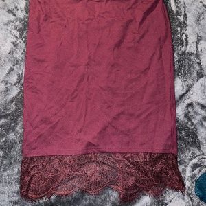 Crochet Bottom Wine Red Pencil Torrid Skirt Size 1